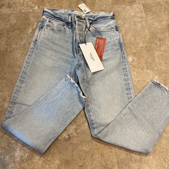 MOUSSY Vintage Style Jeans Naval Tapered Light Blue Mid-Rise Button Fly NWT - Picture 4 of 9